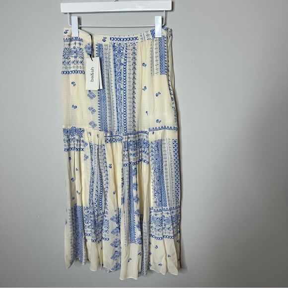 ba&sh Full Londe midi Skirt in blue New - Picture 14 of 14